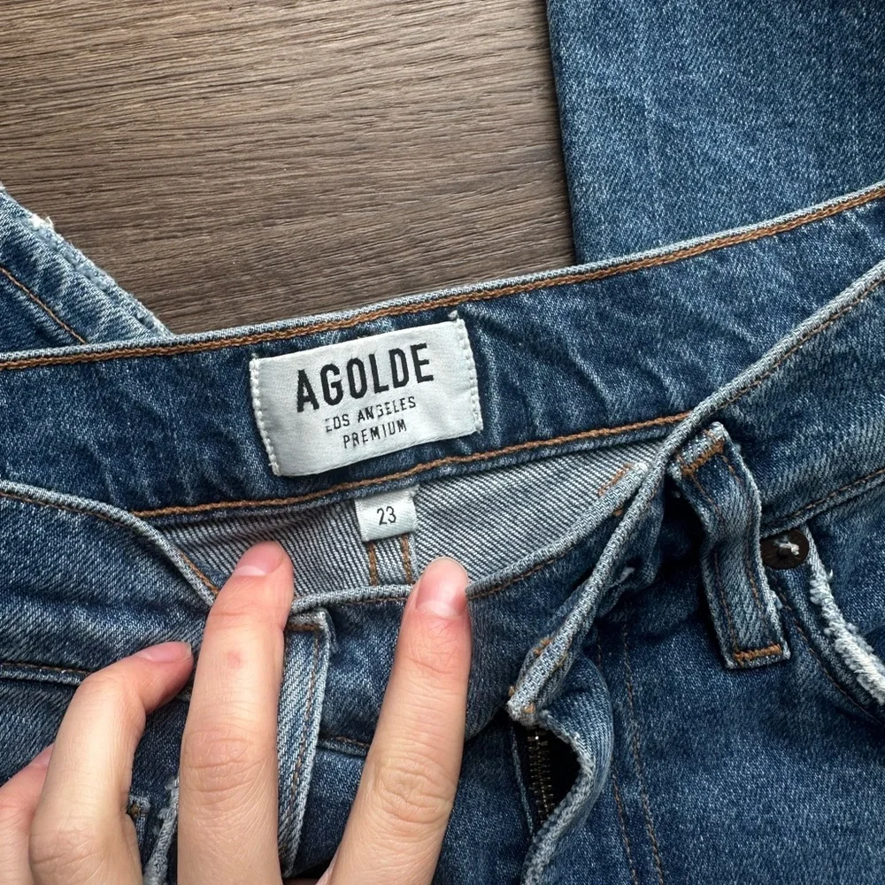 AGOLDE High Rise Medium Wash Jeans - Picture 1 of 3